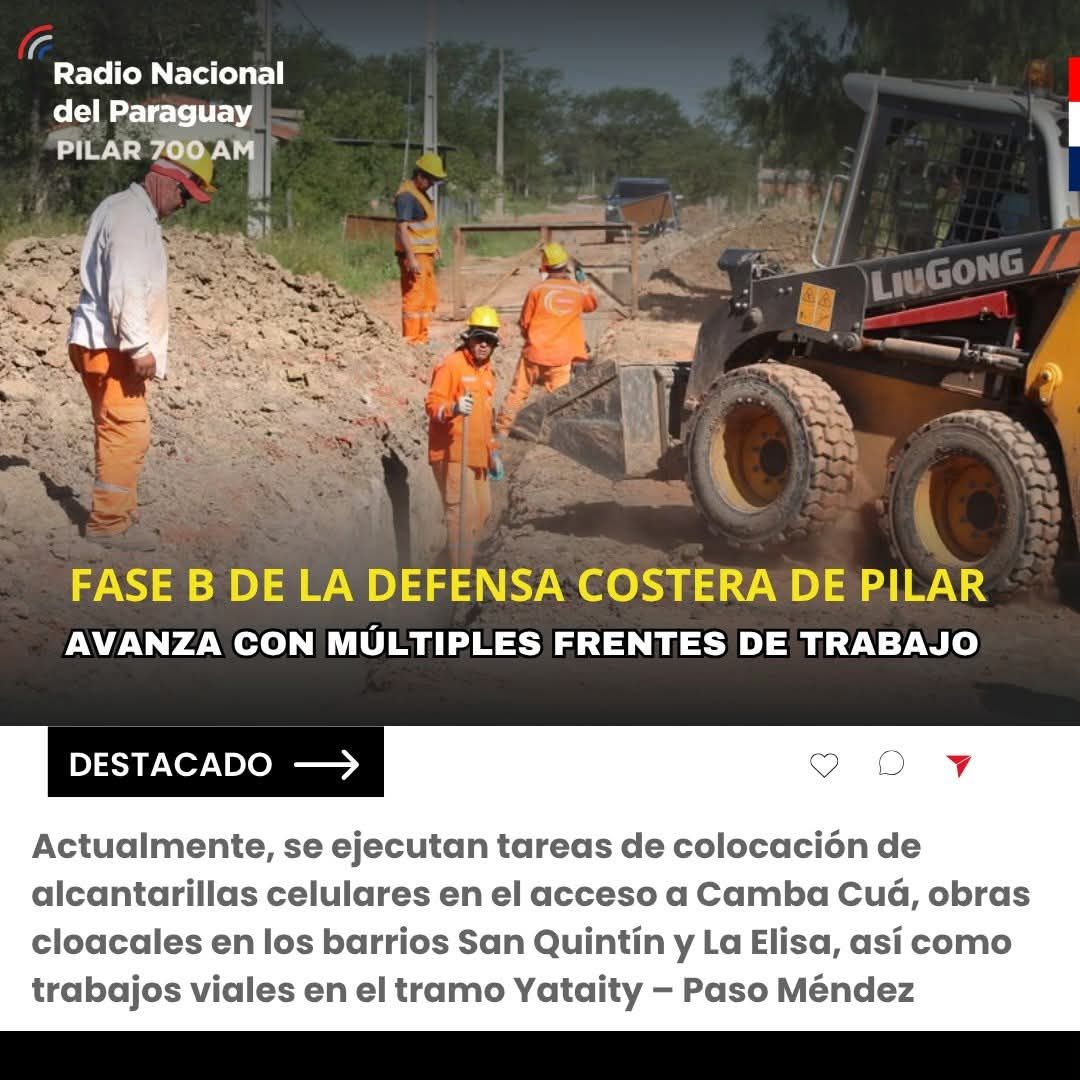 Avanza la Fase B de la Defensa Costera de Pilar con múltiples frentes de trabajo